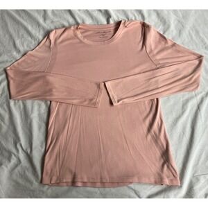 Eddie Bauer Womens Long Sleeve Crew Neck T-Shirt Top Pink Casual Athleisure